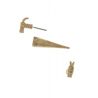 HAMMER TIP SPIKE DOUBLE STUD EARRINGS